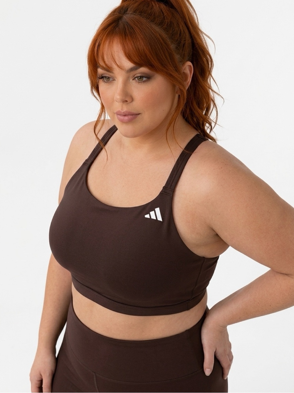 adidas Brown Racerback Climalite Sports Bra